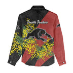 Penrith Panthers Women Casual Shirt Golden Wattle Floral Polynesian - Australian Flower - Rugby Mascot