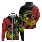 Penrith Panthers Zip Hoodie Golden Wattle Floral Polynesian - Australian Flower - Rugby Mascot