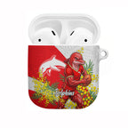 Dolphins AirPods Case Golden Wattle Floral Polynesian - Australian Flower - Rugby Mascot