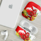 Dolphins AirPods Case Golden Wattle Floral Polynesian - Australian Flower - Rugby Mascot