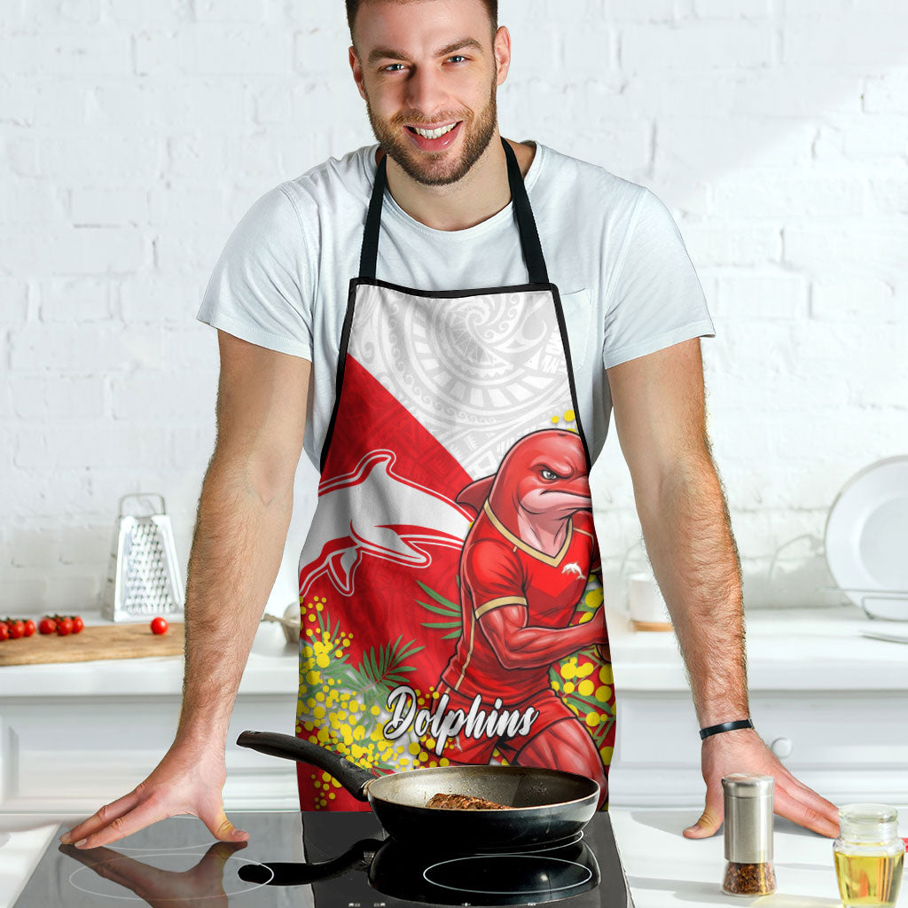 Dolphins Apron Golden Wattle Floral Polynesian - Australian Flower - Rugby Mascot