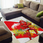 Dolphins Area Rug Golden Wattle Floral Polynesian - Australian Flower - Rugby Mascot