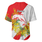 Dolphins Baseball Jersey Golden Wattle Floral Polynesian - Australian Flower - Rugby Mascot