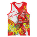Dolphins Basketball Jersey Golden Wattle Floral Polynesian - Australian Flower - Rugby Mascot