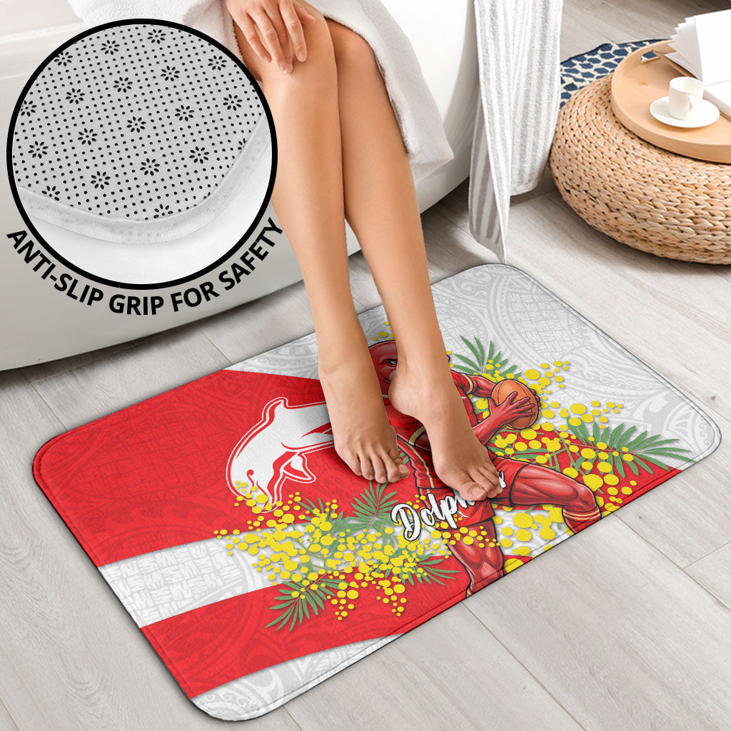 Dolphins Bathroom Set Golden Wattle Floral Polynesian - Australian Flower - Rugby Mascot