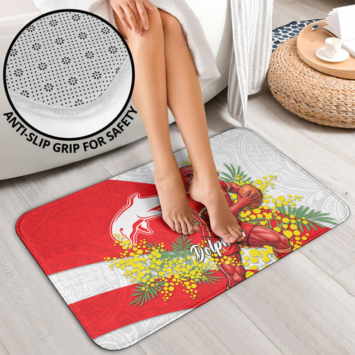 Dolphins Bathroom Set Golden Wattle Floral Polynesian - Australian Flower - Rugby Mascot