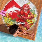 Dolphins Beach Blanket Golden Wattle Floral Polynesian - Australian Flower - Rugby Mascot