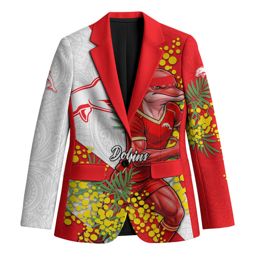 Dolphins Blazer Golden Wattle Floral Polynesian - Australian Flower - Rugby Mascot