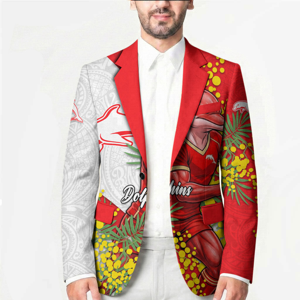 Dolphins Blazer Golden Wattle Floral Polynesian - Australian Flower - Rugby Mascot