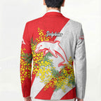Dolphins Blazer Golden Wattle Floral Polynesian - Australian Flower - Rugby Mascot