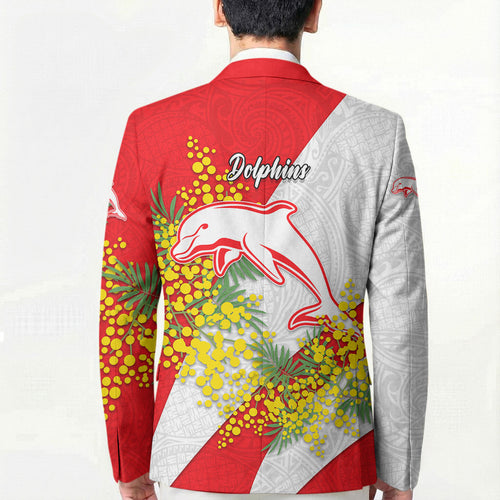 Dolphins Blazer Golden Wattle Floral Polynesian - Australian Flower - Rugby Mascot