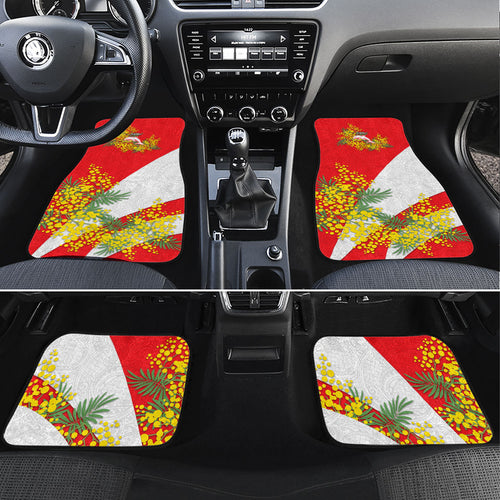 Dolphins Car Mats Golden Wattle Floral Polynesian - Australian Flower - Rugby Mascot