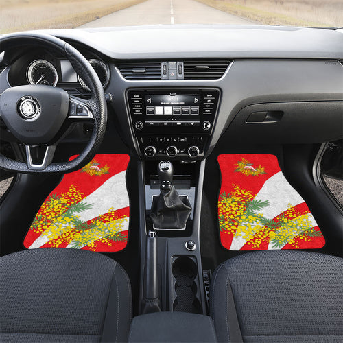 Dolphins Car Mats Golden Wattle Floral Polynesian - Australian Flower - Rugby Mascot