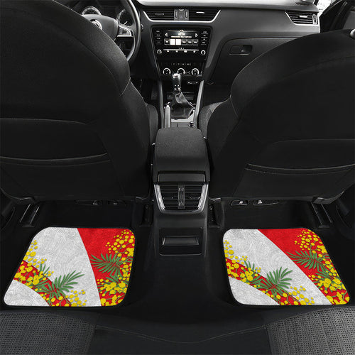 Dolphins Car Mats Golden Wattle Floral Polynesian - Australian Flower - Rugby Mascot