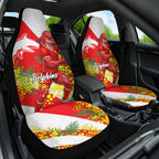 Dolphins Car Seat Cover Golden Wattle Floral Polynesian - Australian Flower - Rugby Mascot