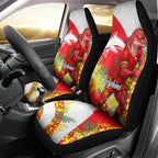 Dolphins Car Seat Cover Golden Wattle Floral Polynesian - Australian Flower - Rugby Mascot
