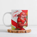 Dolphins Ceramic Mug Golden Wattle Floral Polynesian - Australian Flower - Rugby Mascot