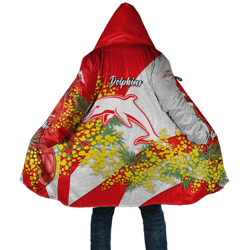 Dolphins Cloak Golden Wattle Floral Polynesian - Australian Flower - Rugby Mascot