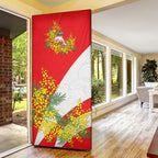 Dolphins Door Cover Golden Wattle Floral Polynesian - Australian Flower - Rugby Mascot