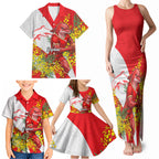 Dolphins Family Matching Tank Maxi Dress and Hawaiian Shirt Golden Wattle Floral Polynesian - Australian Flower - Rugby Mascot