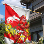 Dolphins Garden Flag Golden Wattle Floral Polynesian - Australian Flower - Rugby Mascot