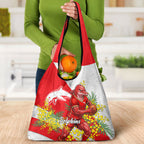 Dolphins Grocery Bag Golden Wattle Floral Polynesian - Australian Flower - Rugby Mascot