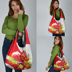 Dolphins Grocery Bag Golden Wattle Floral Polynesian - Australian Flower - Rugby Mascot