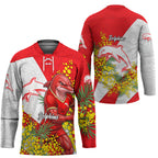 Dolphins Hockey Jersey Golden Wattle Floral Polynesian - Australian Flower - Rugby Mascot