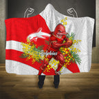 Dolphins Hooded Blanket Golden Wattle Floral Polynesian - Australian Flower - Rugby Mascot