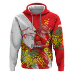 Dolphins Hoodie Golden Wattle Floral Polynesian - Australian Flower - Rugby Mascot