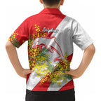 Dolphins Kid Hawaiian Shirt Golden Wattle Floral Polynesian - Australian Flower - Rugby Mascot