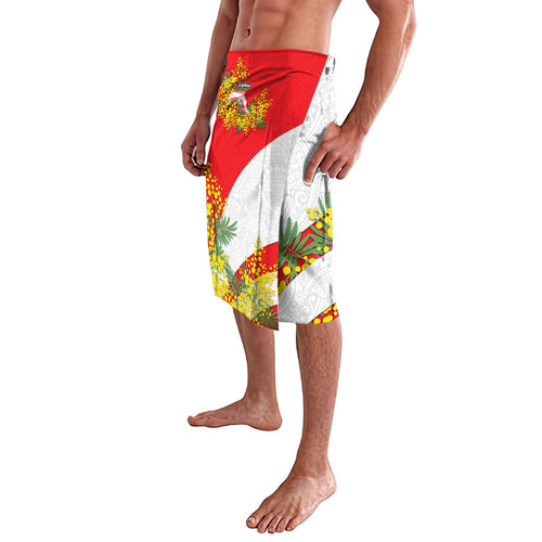 Dolphins Lavalava Golden Wattle Floral Polynesian - Australian Flower - Rugby Mascot