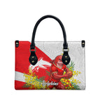 Dolphins Leather Bag Golden Wattle Floral Polynesian - Australian Flower - Rugby Mascot