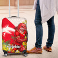 Dolphins Luggage Cover Golden Wattle Floral Polynesian - Australian Flower - Rugby Mascot
