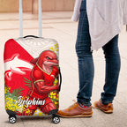 Dolphins Luggage Cover Golden Wattle Floral Polynesian - Australian Flower - Rugby Mascot