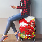 Dolphins Luggage Cover Golden Wattle Floral Polynesian - Australian Flower - Rugby Mascot