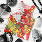 Dolphins Men Tank Top Golden Wattle Floral Polynesian - Australian Flower - Rugby Mascot