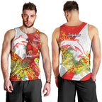 Dolphins Men Tank Top Golden Wattle Floral Polynesian - Australian Flower - Rugby Mascot
