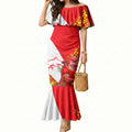 Dolphins Mermaid Dress Golden Wattle Floral Polynesian - Australian Flower - Rugby Mascot