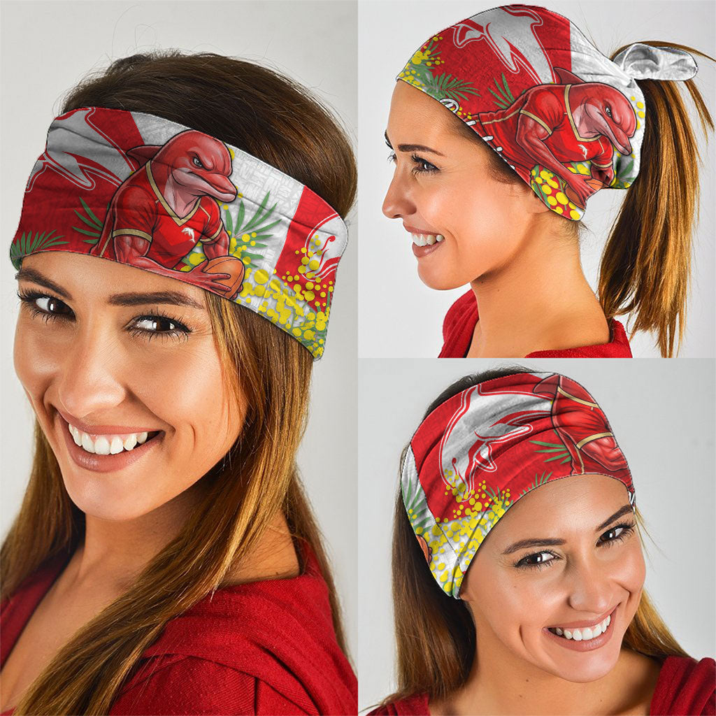 Dolphins Neck Gaiter Golden Wattle Floral Polynesian - Australian Flower - Rugby Mascot