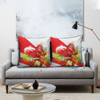 Dolphins Pillow Cover Golden Wattle Floral Polynesian - Australian Flower - Rugby Mascot