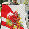 Dolphins Quilt Golden Wattle Floral Polynesian - Australian Flower - Rugby Mascot