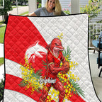 Dolphins Quilt Golden Wattle Floral Polynesian - Australian Flower - Rugby Mascot
