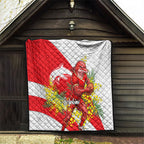 Dolphins Quilt Golden Wattle Floral Polynesian - Australian Flower - Rugby Mascot