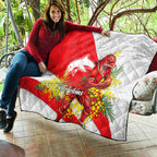 Dolphins Quilt Golden Wattle Floral Polynesian - Australian Flower - Rugby Mascot
