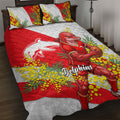 Dolphins Quilt Bed Set Golden Wattle Floral Polynesian - Australian Flower - Rugby Mascot