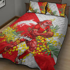 Dolphins Quilt Bed Set Golden Wattle Floral Polynesian - Australian Flower - Rugby Mascot