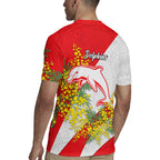 Dolphins Rugby Jersey Golden Wattle Floral Polynesian - Australian Flower - Rugby Mascot