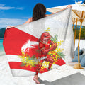 Dolphins Sarong Golden Wattle Floral Polynesian - Australian Flower - Rugby Mascot