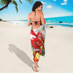 Dolphins Sarong Golden Wattle Floral Polynesian - Australian Flower - Rugby Mascot